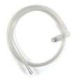 a close up of a white cord on a white background