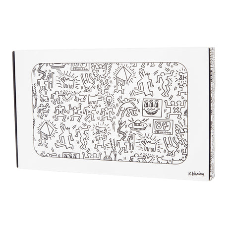 K. Haring Glass Rolling Tray - Black & White