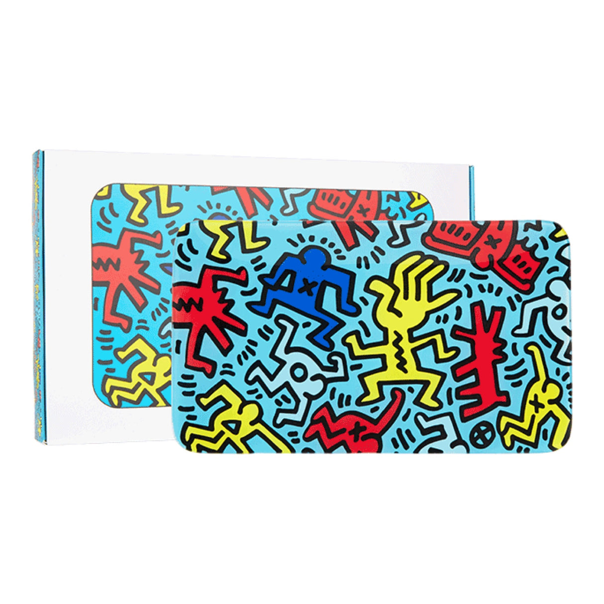 K. Haring Glass Rolling Tray - Blue