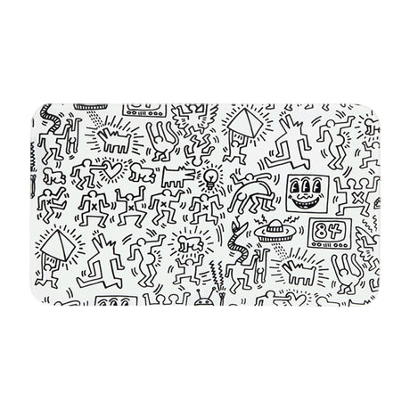 K. Haring Glass Rolling Tray - Black & White