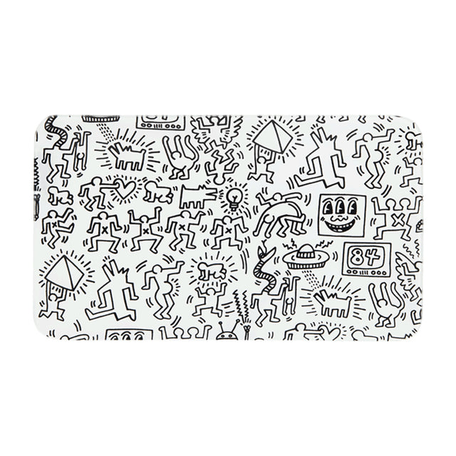 K. Haring Glass Rolling Tray - Black & White