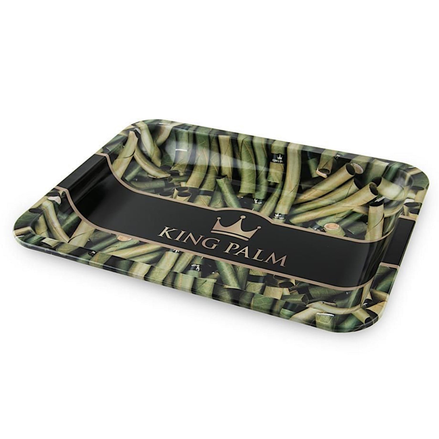 King Palm Royal Party Medium Metal Rolling Tray (8" x 10") 