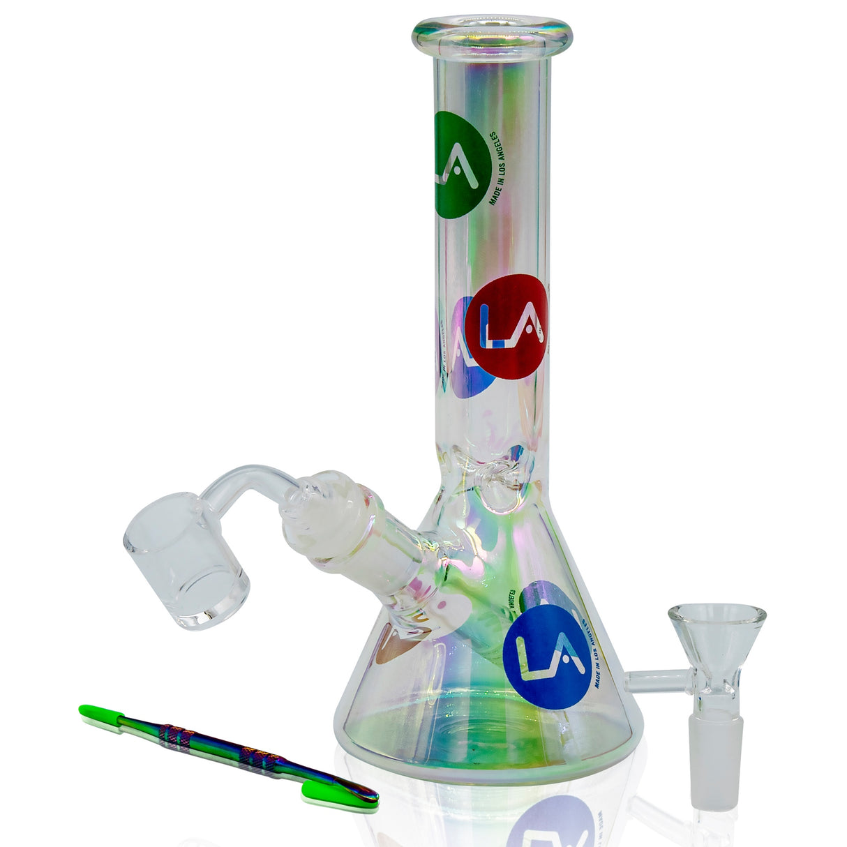 LA Pipes 9” Champagne Disco Beaker Bong 🌿🍯