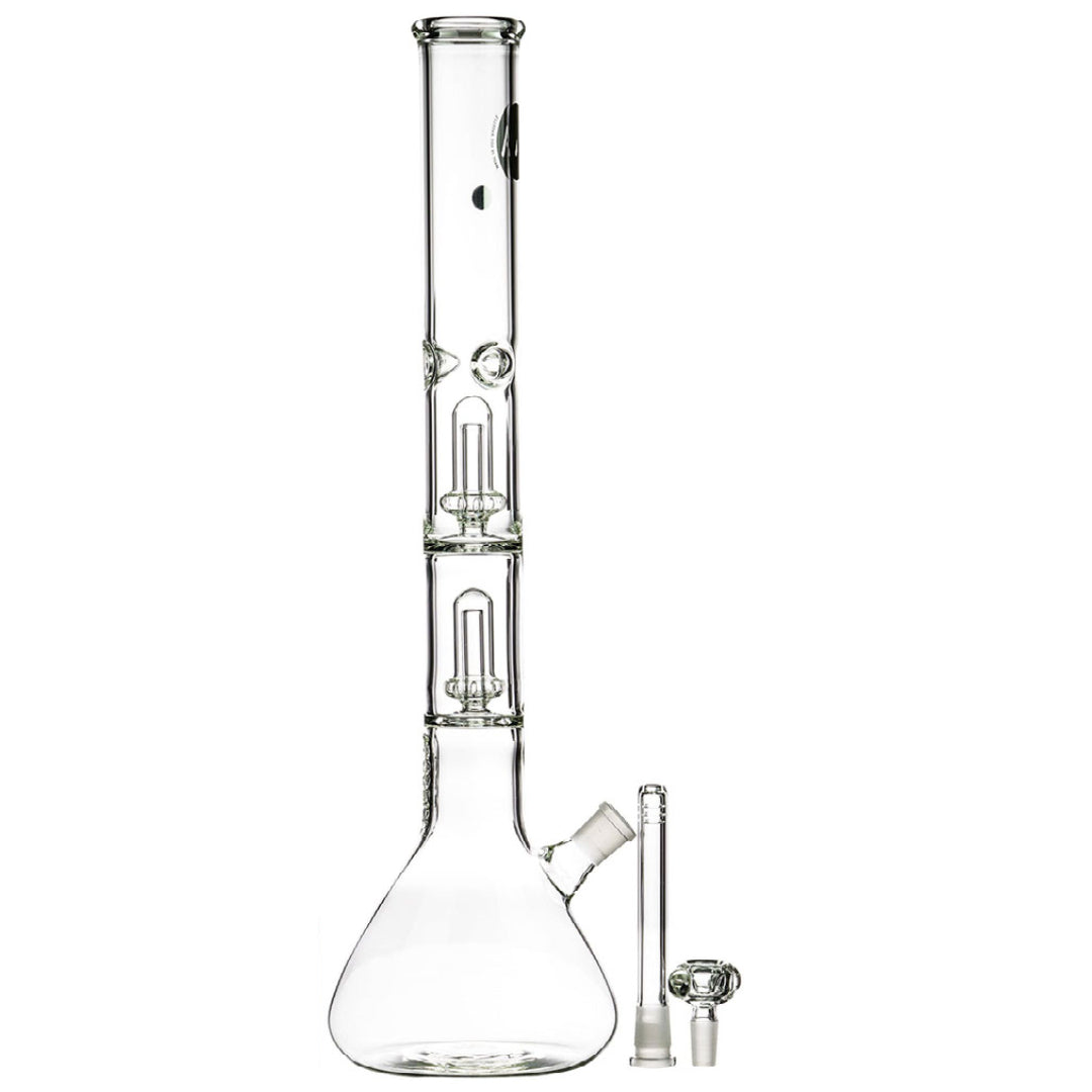 LA Pipes 20” 5mm Thick Double Showerhead Perc Beaker Bong