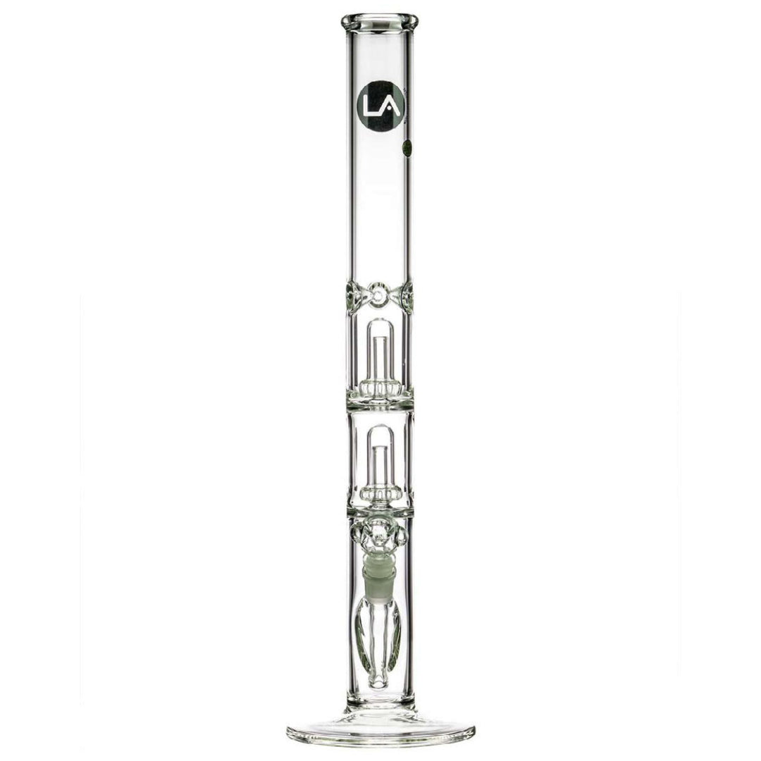 LA Pipes 20” 5mm Thick Double Showerhead Straight Tube Bong