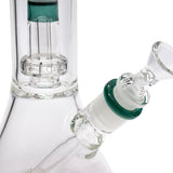 LA Pipes 11” Color Accented Showerhead Perc Beaker Bong