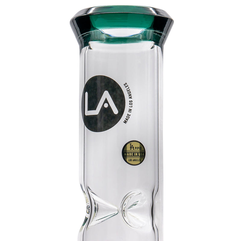 LA Pipes 11” Color Accented Showerhead Perc Beaker Bong