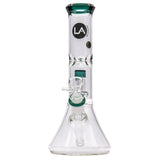 LA Pipes 11” Color Accented Showerhead Perc Beaker Bong