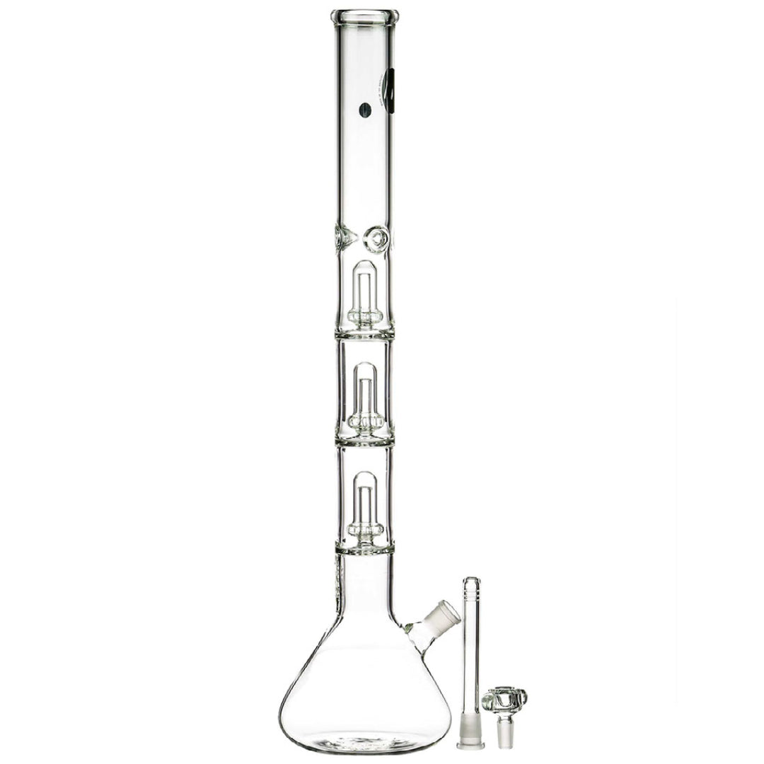 LA Pipes 24” 5mm Thick Triple Showerhead Perc Beaker Bong