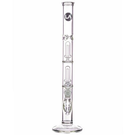 LA Pipes 14” Double Showerhead Perc Straight Tube Bong