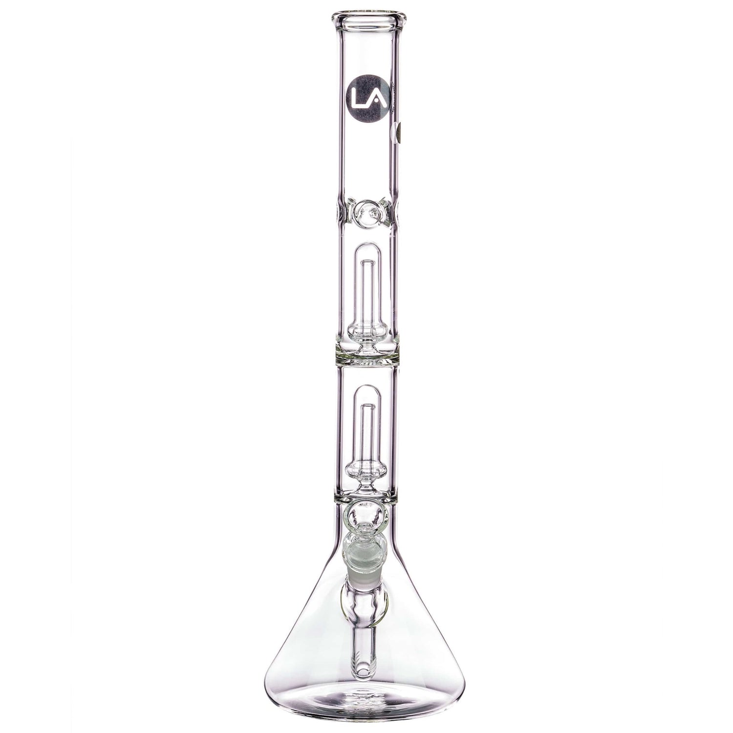 LA Pipes 14” Double Showerhead Perc Beaker Bong