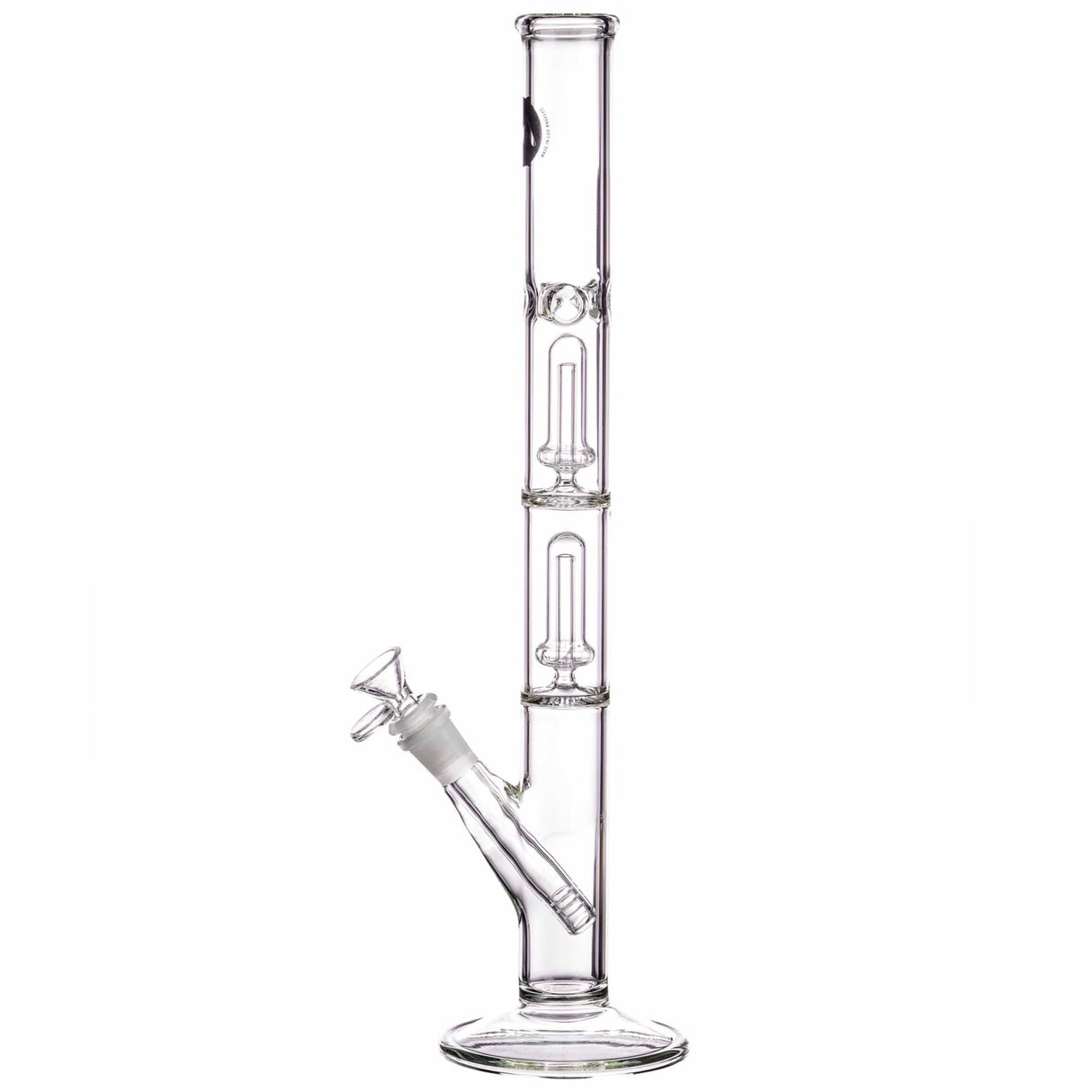 LA Pipes 14” Double Showerhead Perc Straight Tube Bong