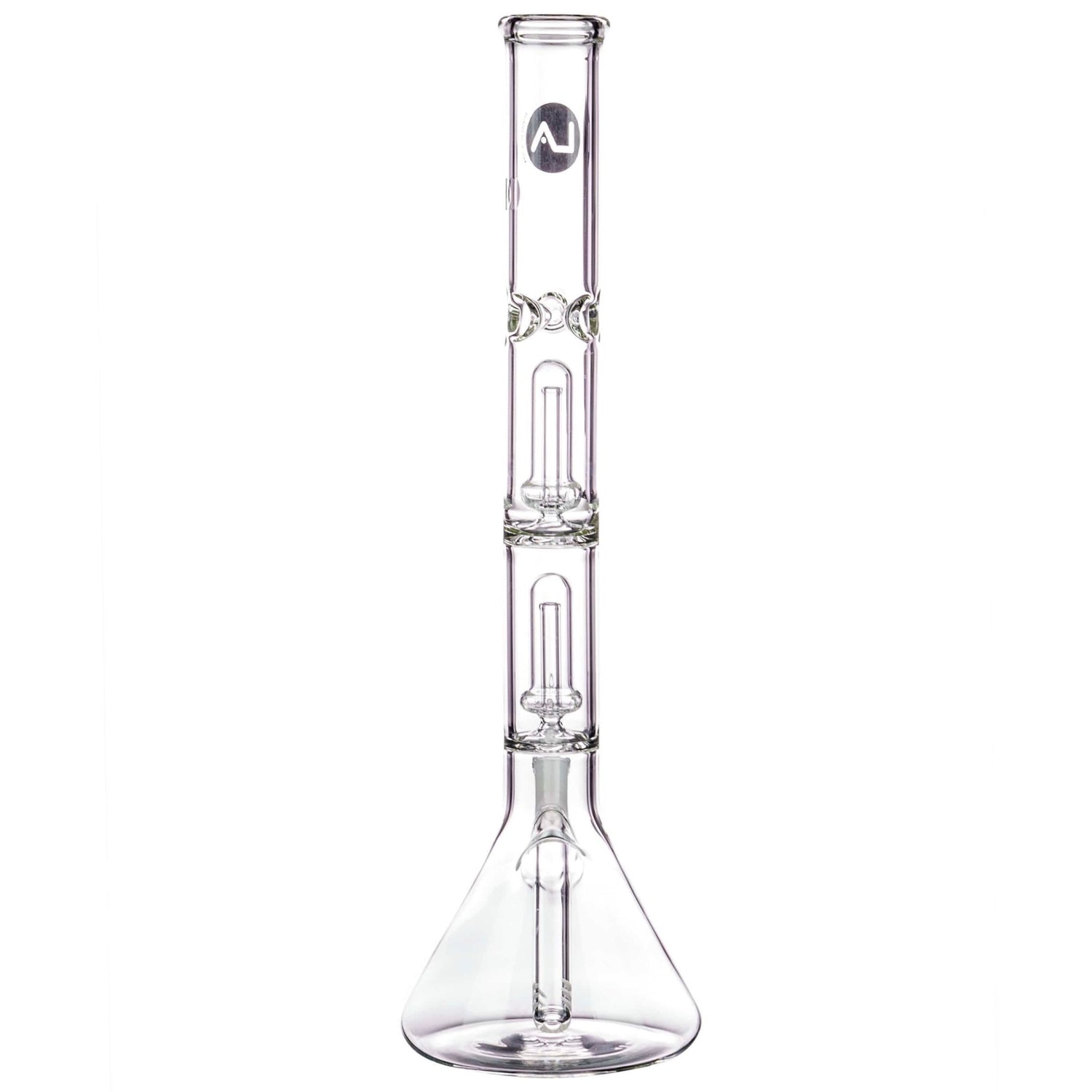 LA Pipes 14” Double Showerhead Perc Beaker Bong