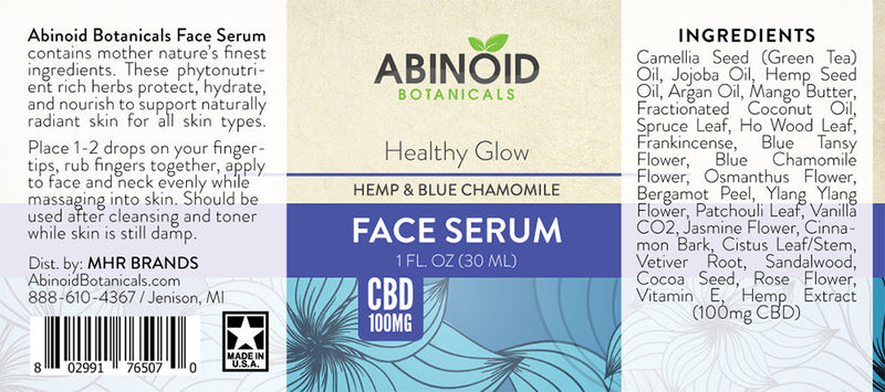 Abinoid Botanicals CBD Face Serum (1oz, 100mg CBD) 