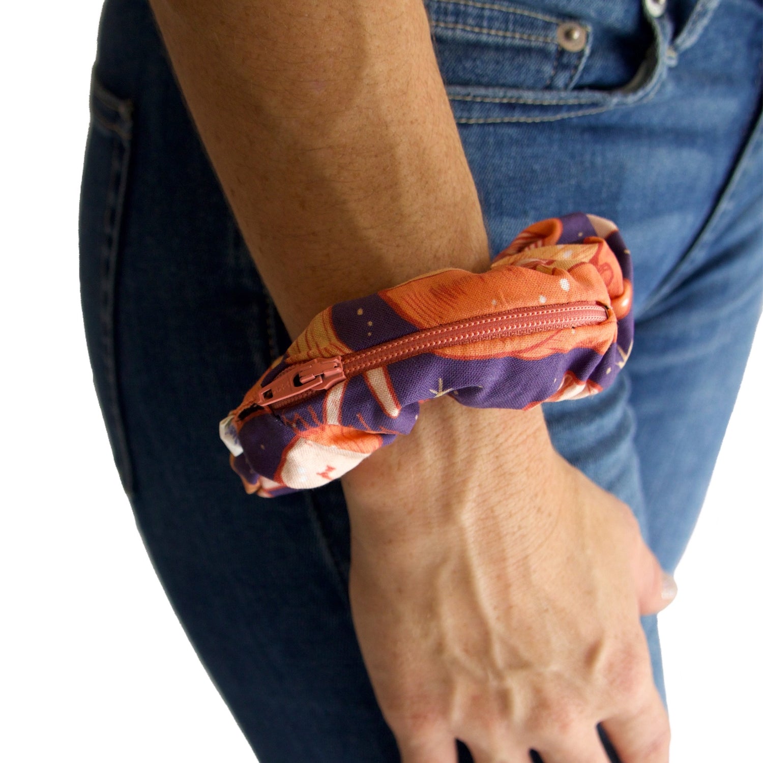 Blue Fiesta “Magical Mushrooms” Stash Pocket Scrunchie