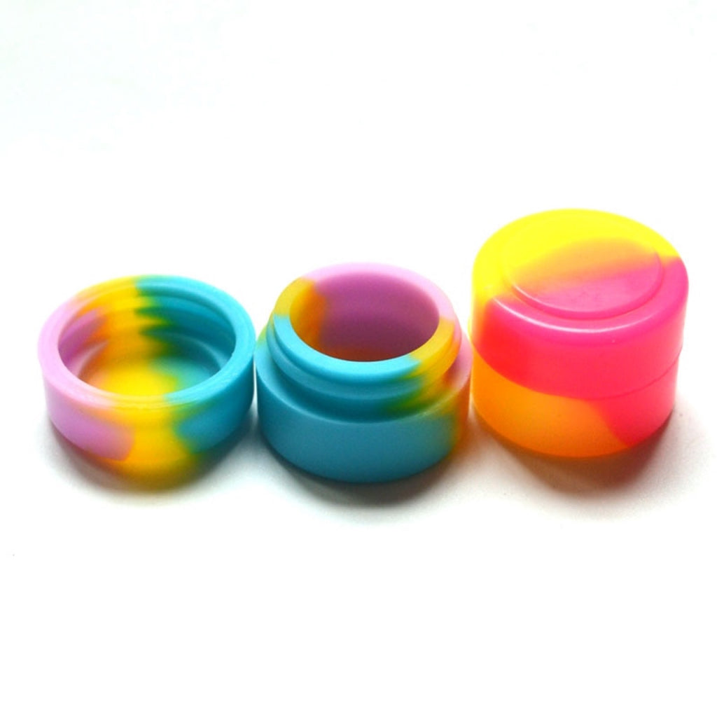 Silicone container jar wax container 50ml rectangle 2 pits assorted color  silicone container for dabs silicone containers wax silicone jars dab