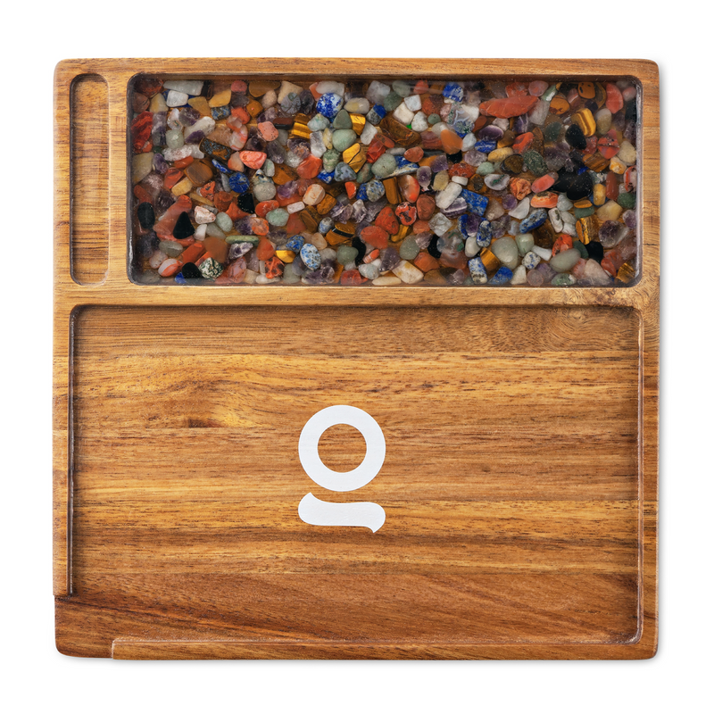 Ongrok Acacia Wood Rolling Tray Stone