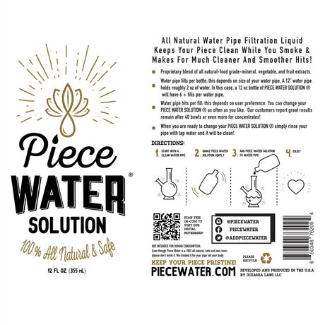 Piece Water® Solution: Bong Water Alternative - CaliConnected