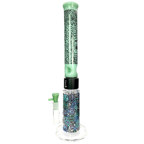 Prism Pipes 19” Pretty Done Honeycomb Perc Straight Tube Bong