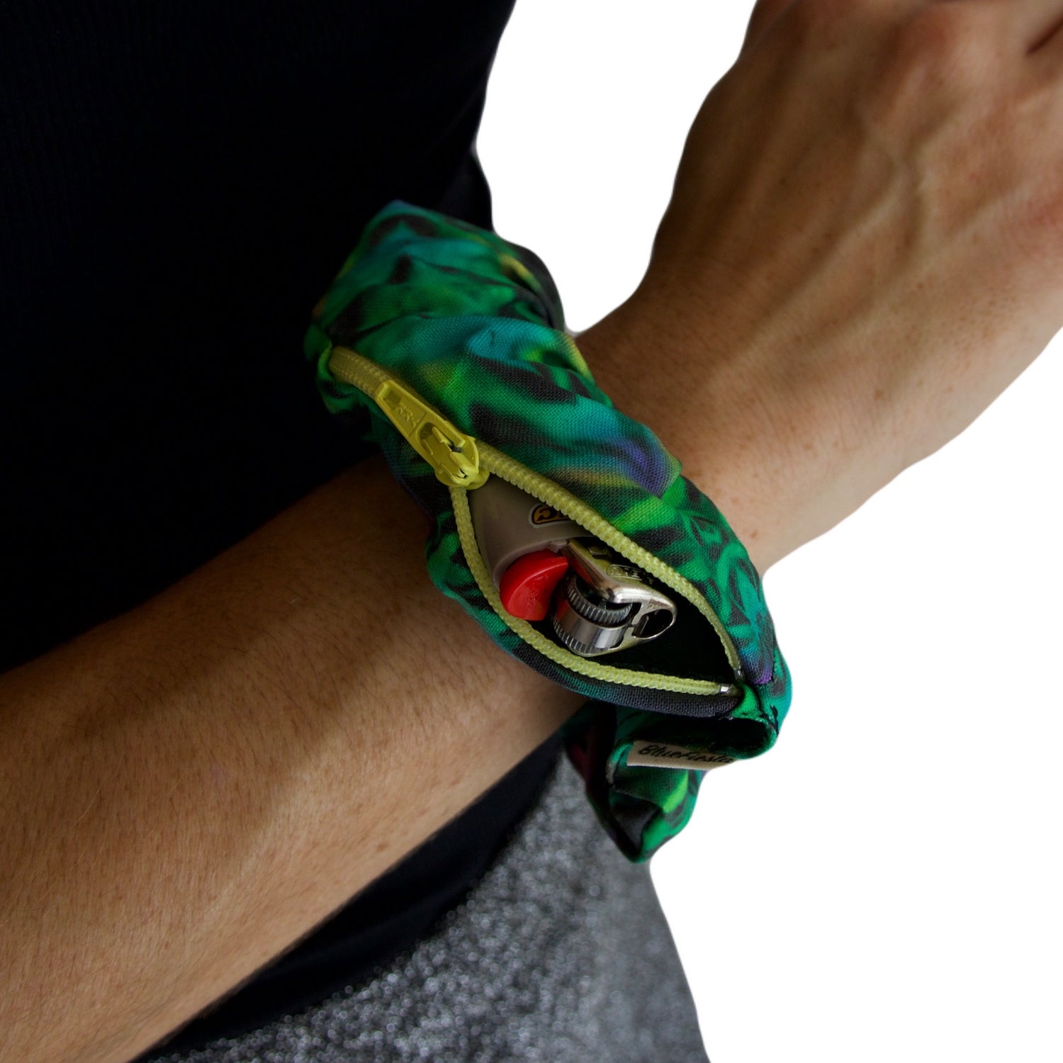 Blue Fiesta “Psychedelic Weed Leaf” Stash Pocket Scrunchie