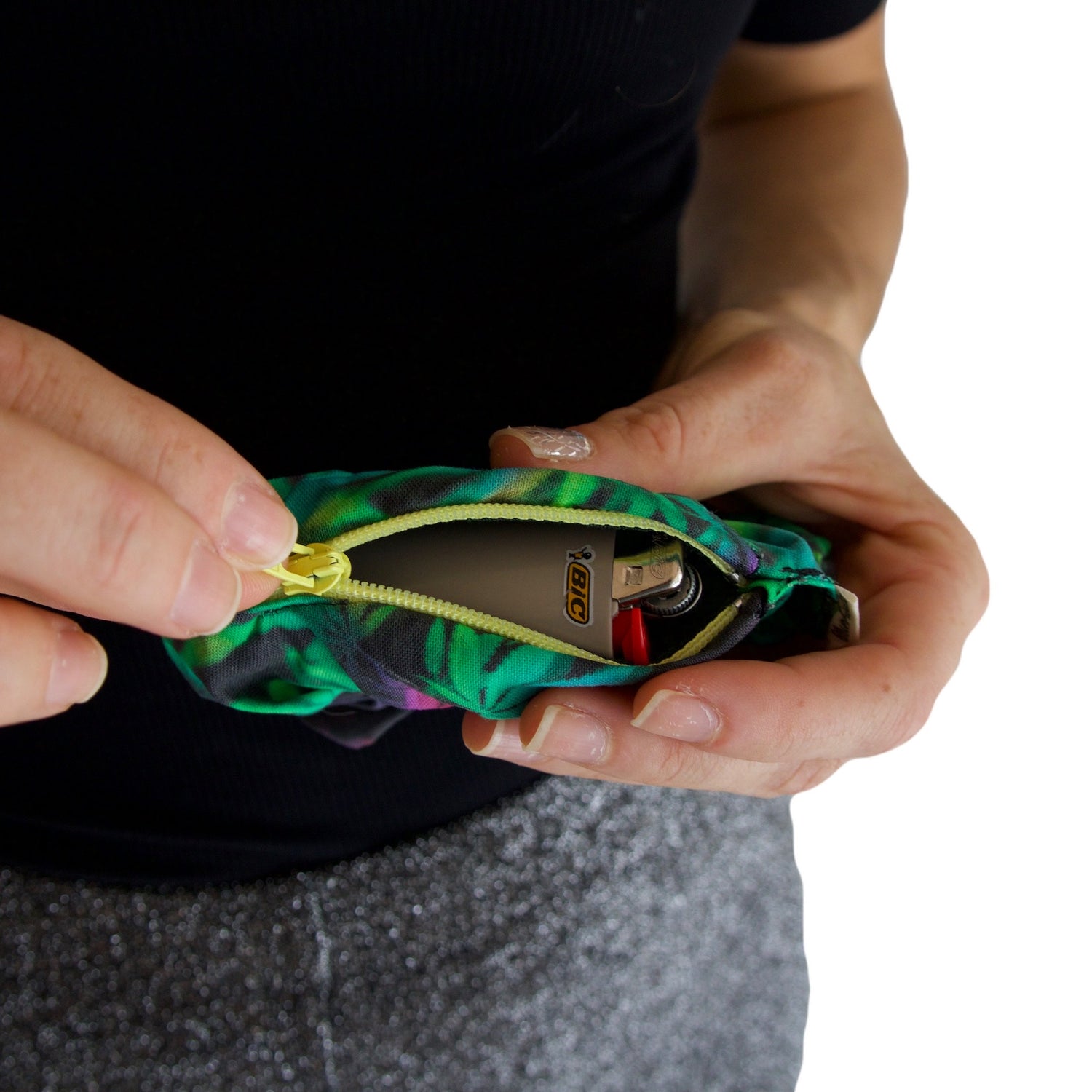 Blue Fiesta “Psychedelic Weed Leaf” Stash Pocket Scrunchie