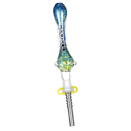 Pulsar Candy Frit Dab Straw Titanium Blue & Yellow