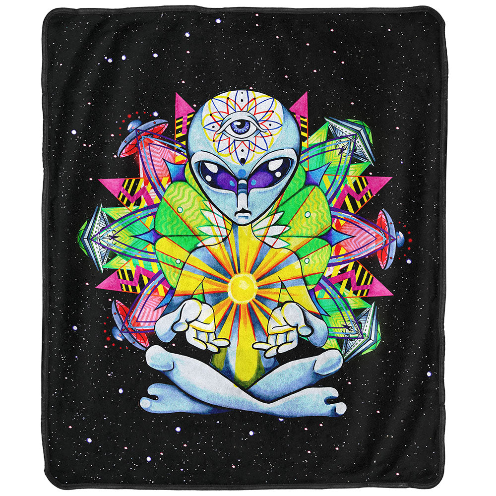 Pulsar Fleece Throw Blanket Psychedelic Alien