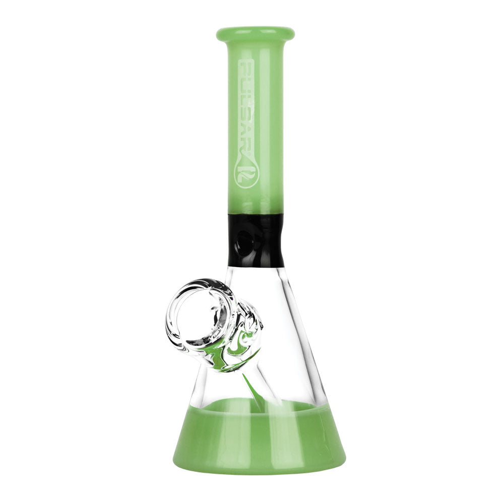 Pulsar Fixed Bowl Mini Beaker Bong Green