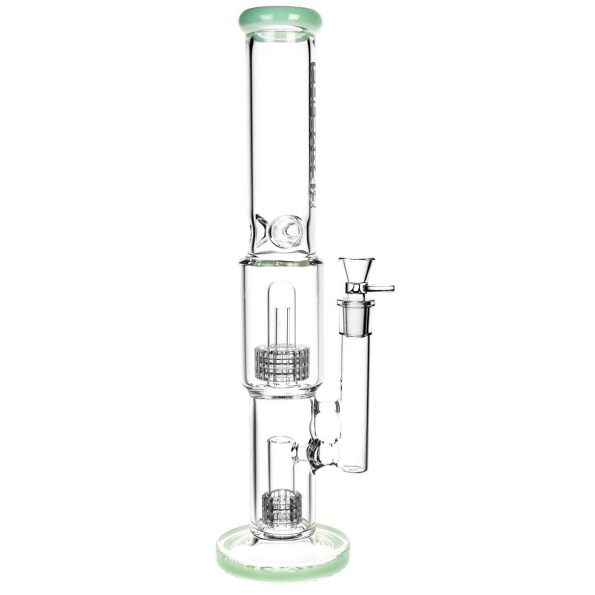 Pulsar Double Stereo Matrix Perc Bong Mint Green