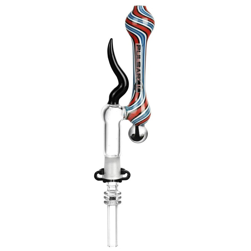 Pulsar Horned Glass Dab Straw Red