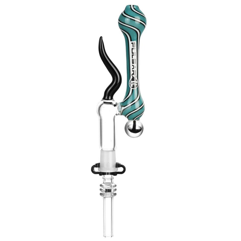 Pulsar Horned Glass Dab Straw Teal