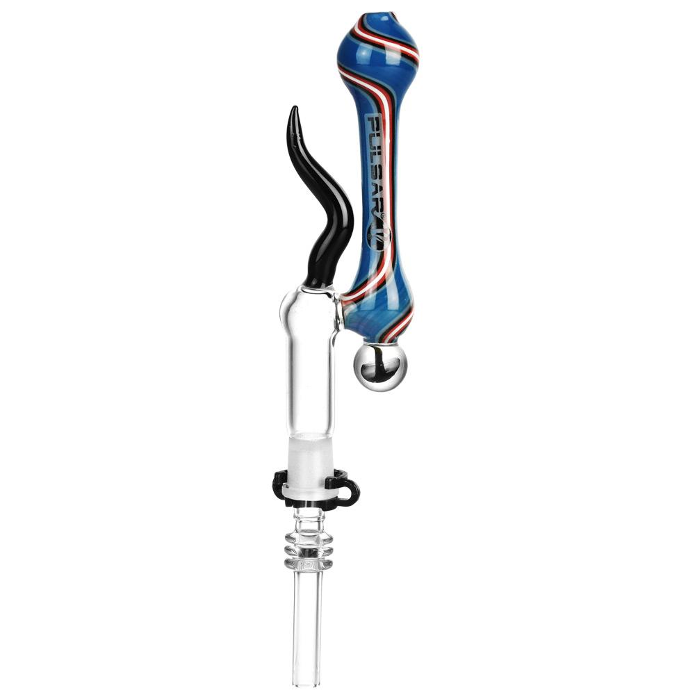 Pulsar Horned Glass Dab Straw Blue