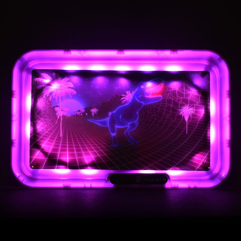 Pulsar LED Rolling Tray 80's T-Rex Lights