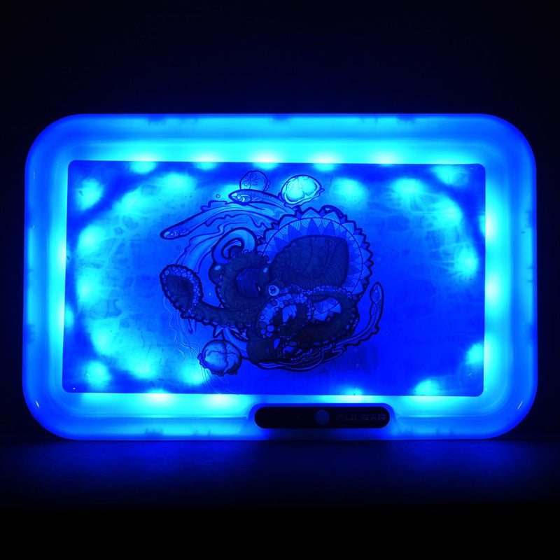 Pulsar LED Rolling Tray Psychedelic Octopus Lights