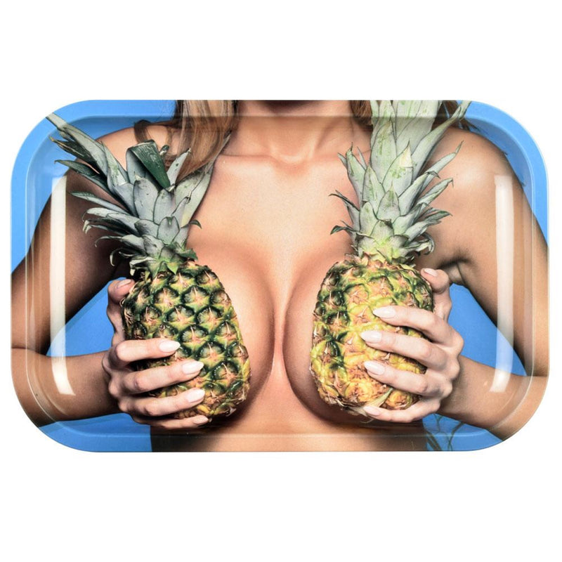 Pulsar “Large Pineapples” Metal Rolling Tray (11” x 7”)