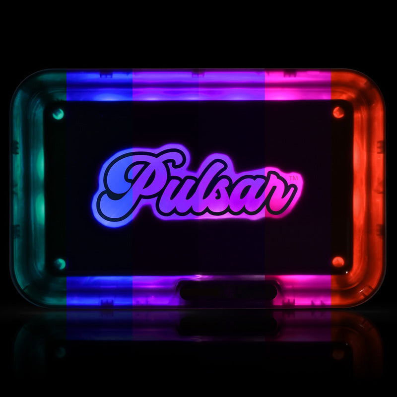 Pulsar LED Rolling Tray Pulsar Logo Purple Lights