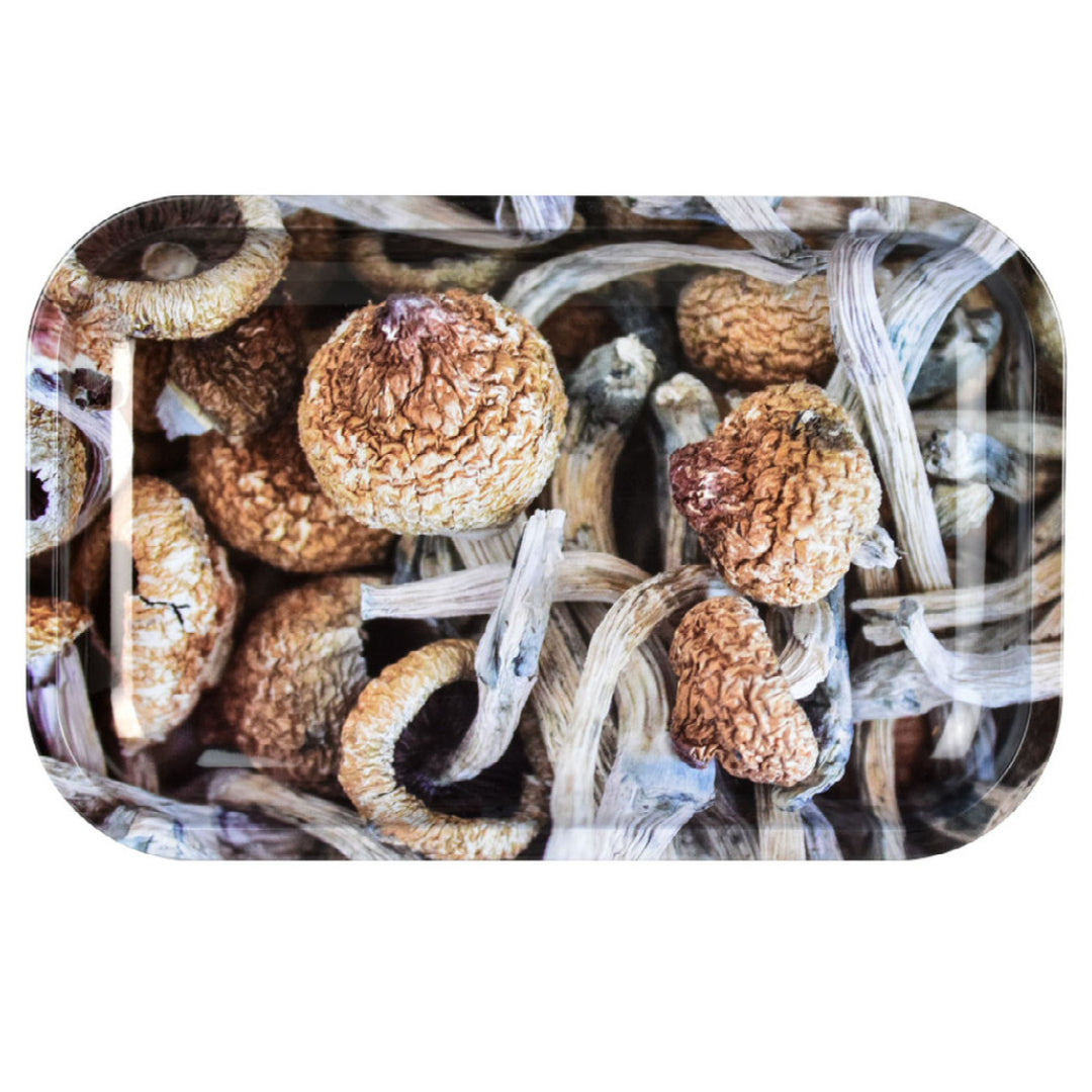 Pulsar “Shroom Collage” Metal Rolling Tray (11” x 7”)