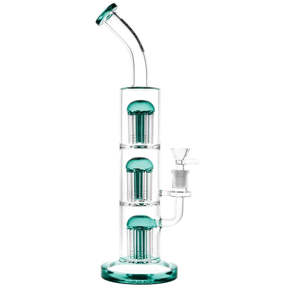 Pulsar Triple Jellyfish Perc Bong Teal