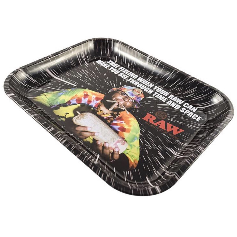 Raw® Oops Large Metal Rolling Tray (14” x 11”)