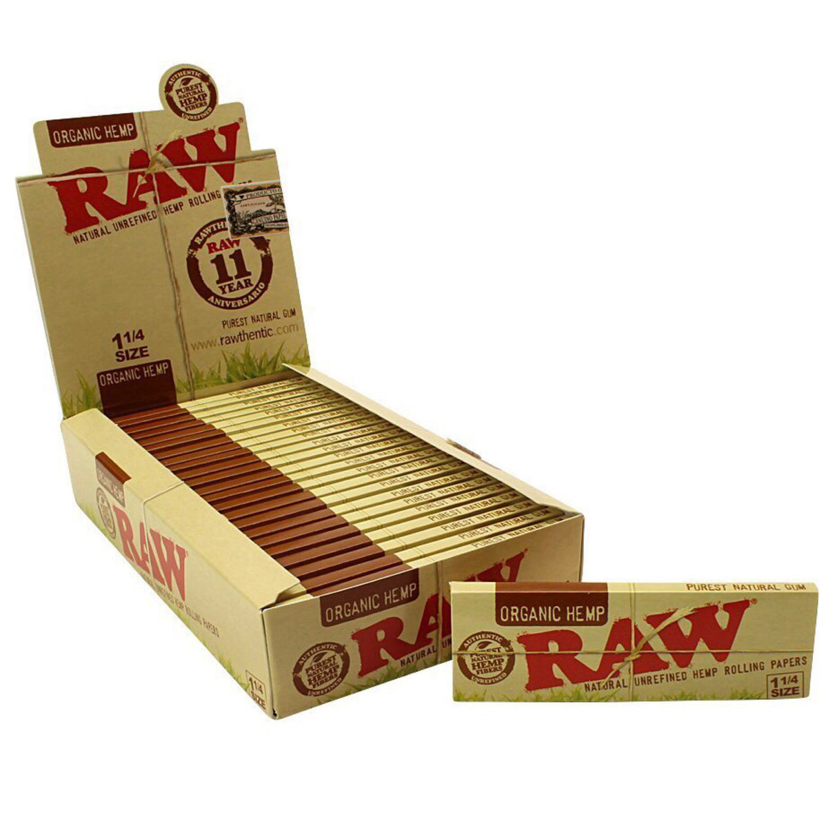 Raw® Organic Hemp 1.25” Rolling Papers