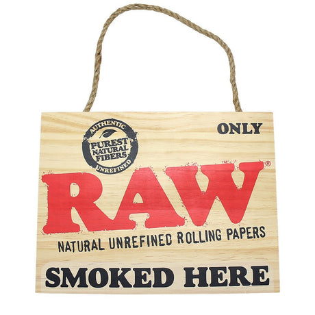 Raw® Rolling Papers “Smoked Here” Wooden Sign
