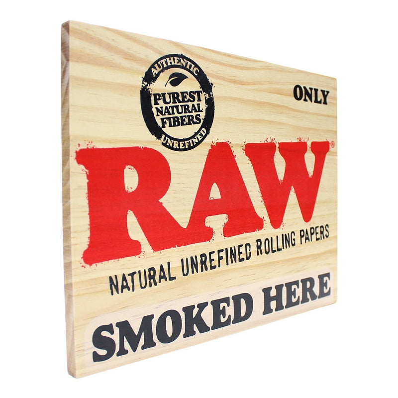 Raw® Rolling Papers “Smoked Here” Wooden Sign