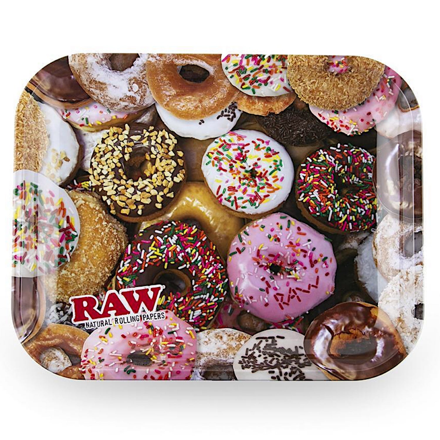 Raw® Donuts Large Metal Rolling Tray 🍩 (14" x 11") 