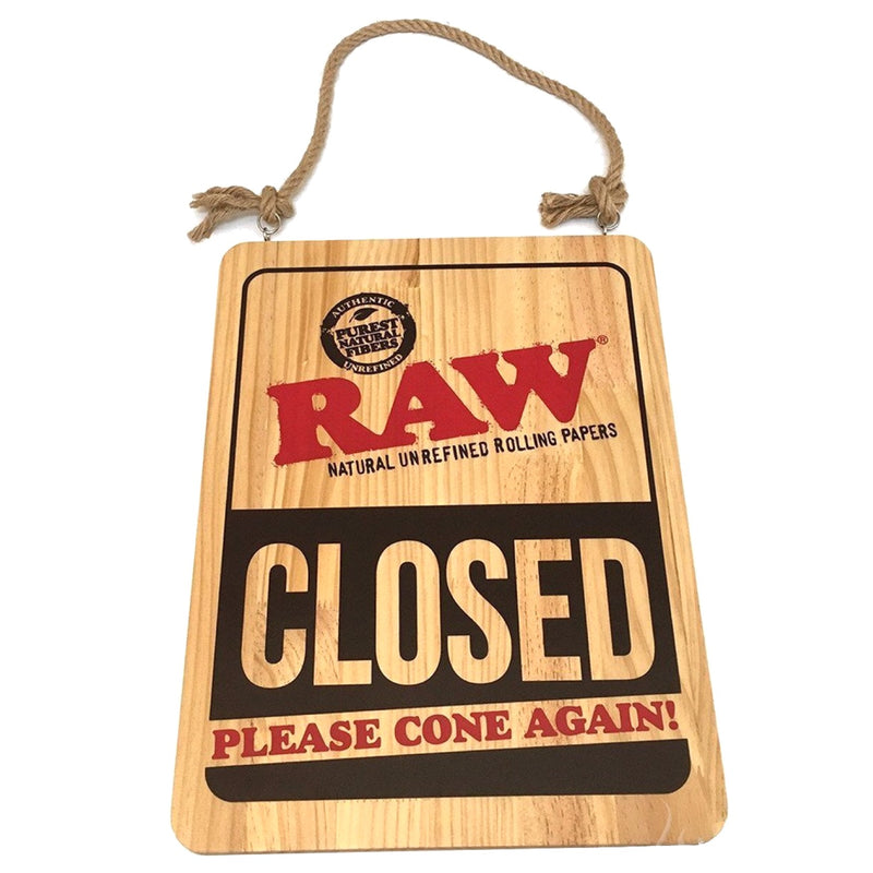 Raw® Rolling Papers Open/Closed Wooden Sign 