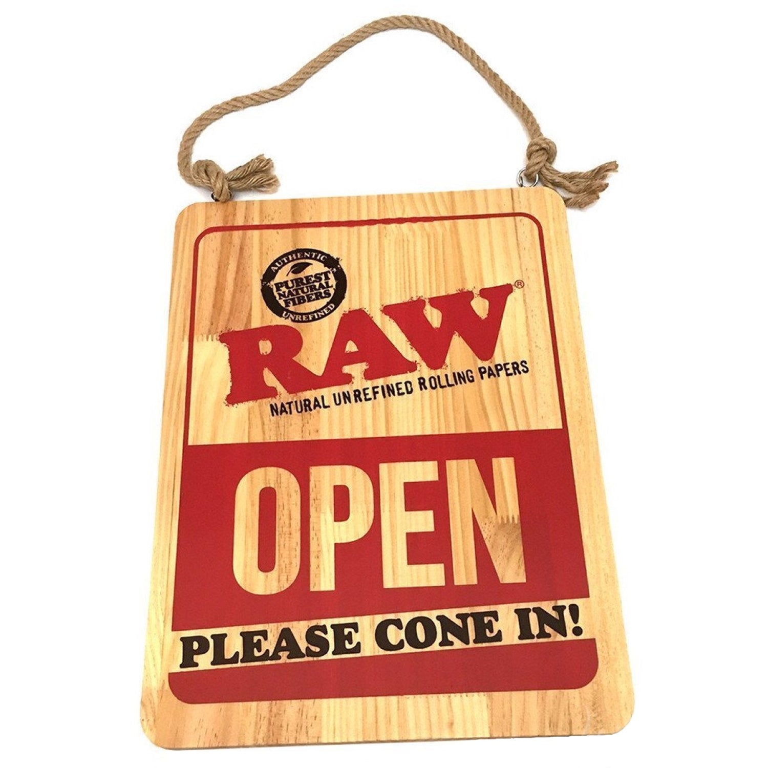 Raw® Rolling Papers Open/Closed Wooden Sign 