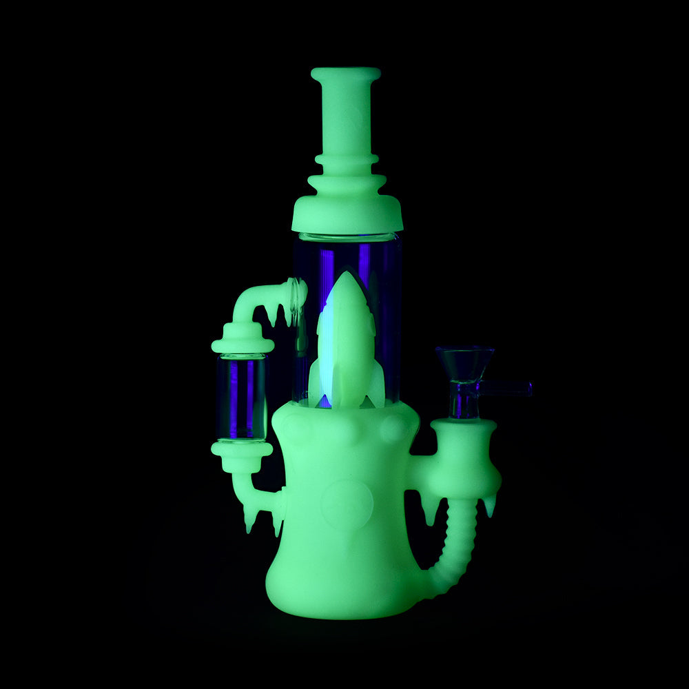 Ritual 8.5'' Silicone Rocket Recycler UV Titanium White