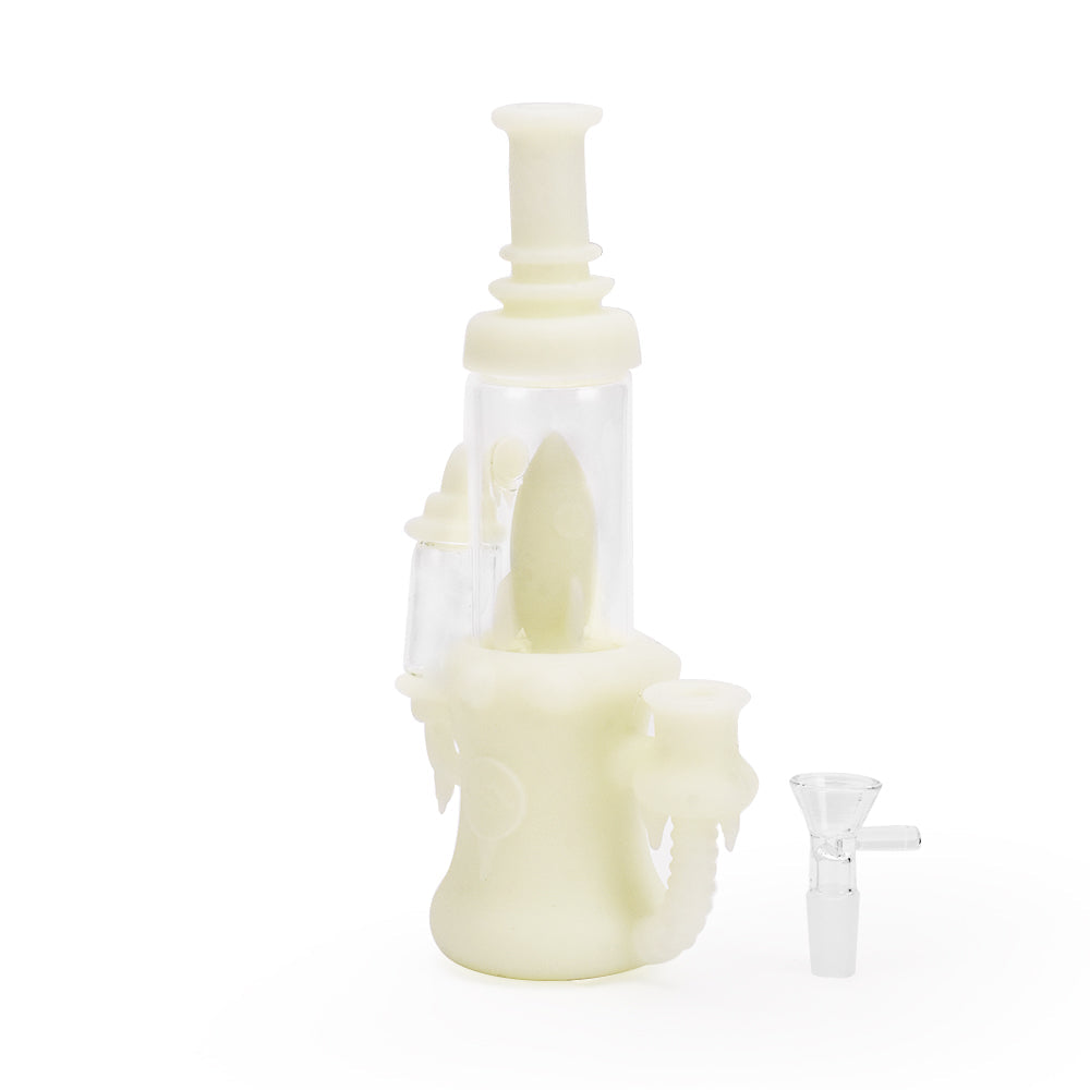 Ritual 8.5'' Silicone Rocket Recycler UV Titanium White