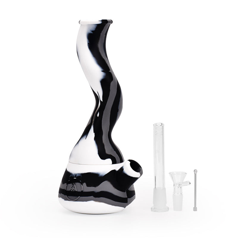 Ritual 10'' Wavy Silicone Beaker Black & White