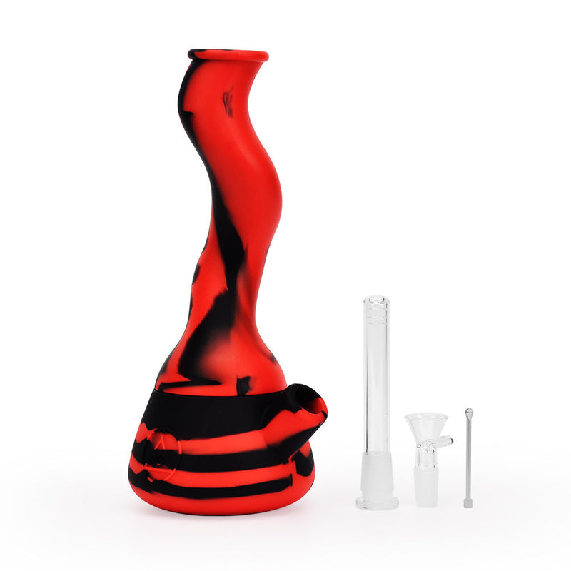 Ritual 10'' Wavy Silicone Beaker Black & Red
