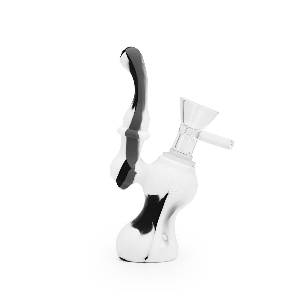 Ritual 5" Silicone Upright Bubbler Black & White Marble